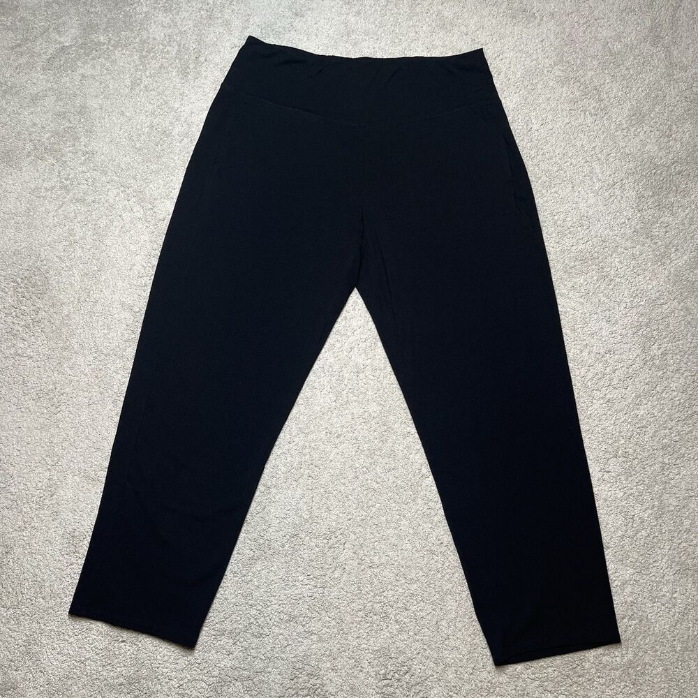 Habitat Clothes To Live In Black Pull On Pants Womens Large Ponte Stretch Career